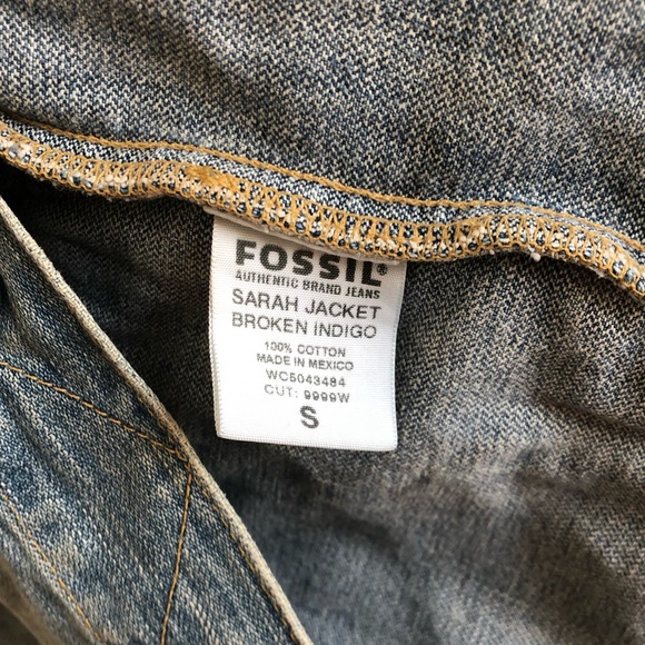 Fossil Denim Jean Sarah Broken Indigo Jacket S - Picture 4 of 4